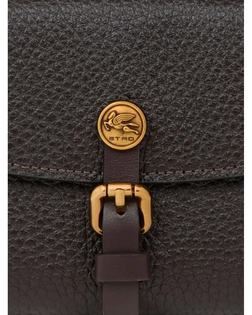 Etro Black Pony Hammered-Leather Wallet