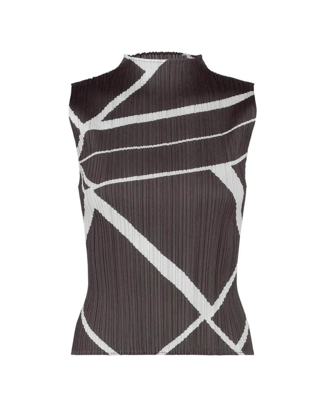 Pleats Please Issey Miyake Black Fold Line Top