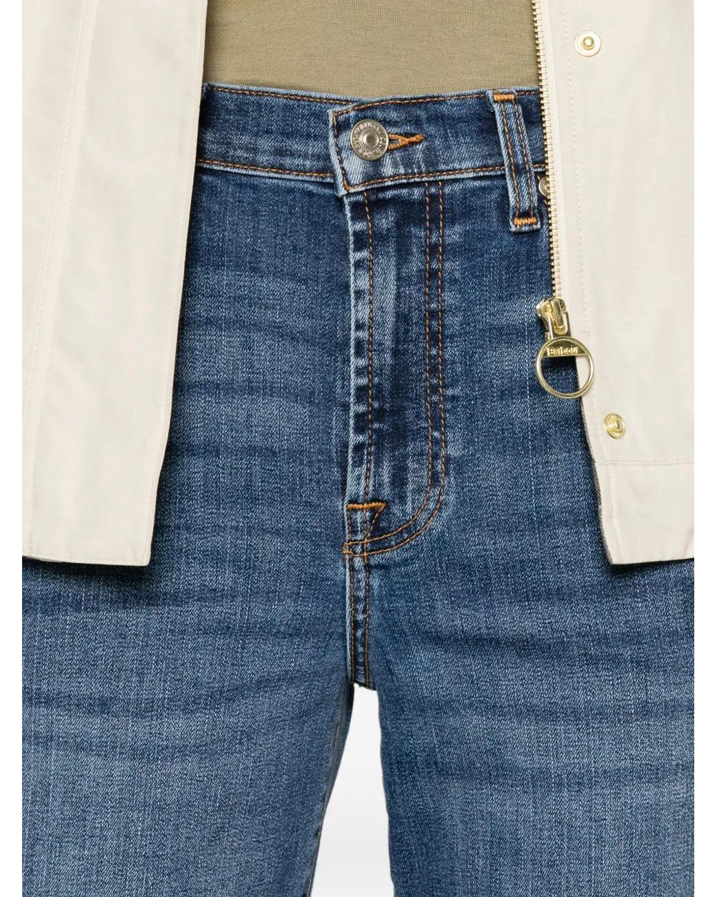 7 For All Mankind Blue Modern Dojo Tonal-Stitching Jeans
