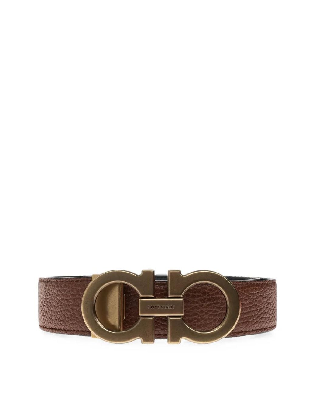 Ferragamo Brown Gancini Reversible Belt for men