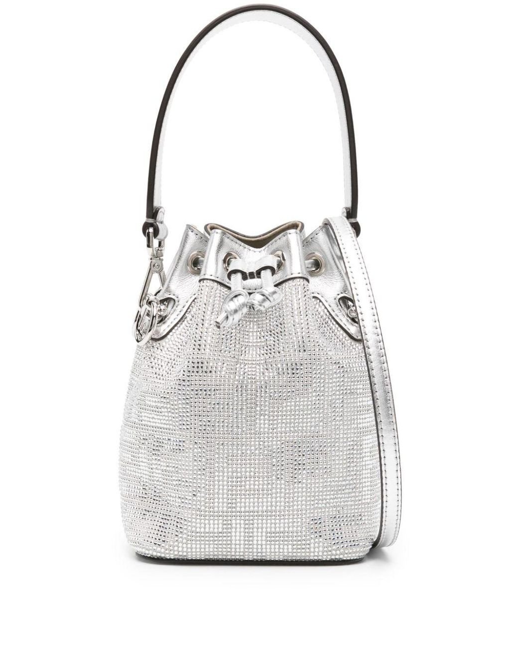 ハンドバッグ FENDI MINI MON TRESOR CRYSTAL fendi-silver-Mini-Sac-Seau-Mon