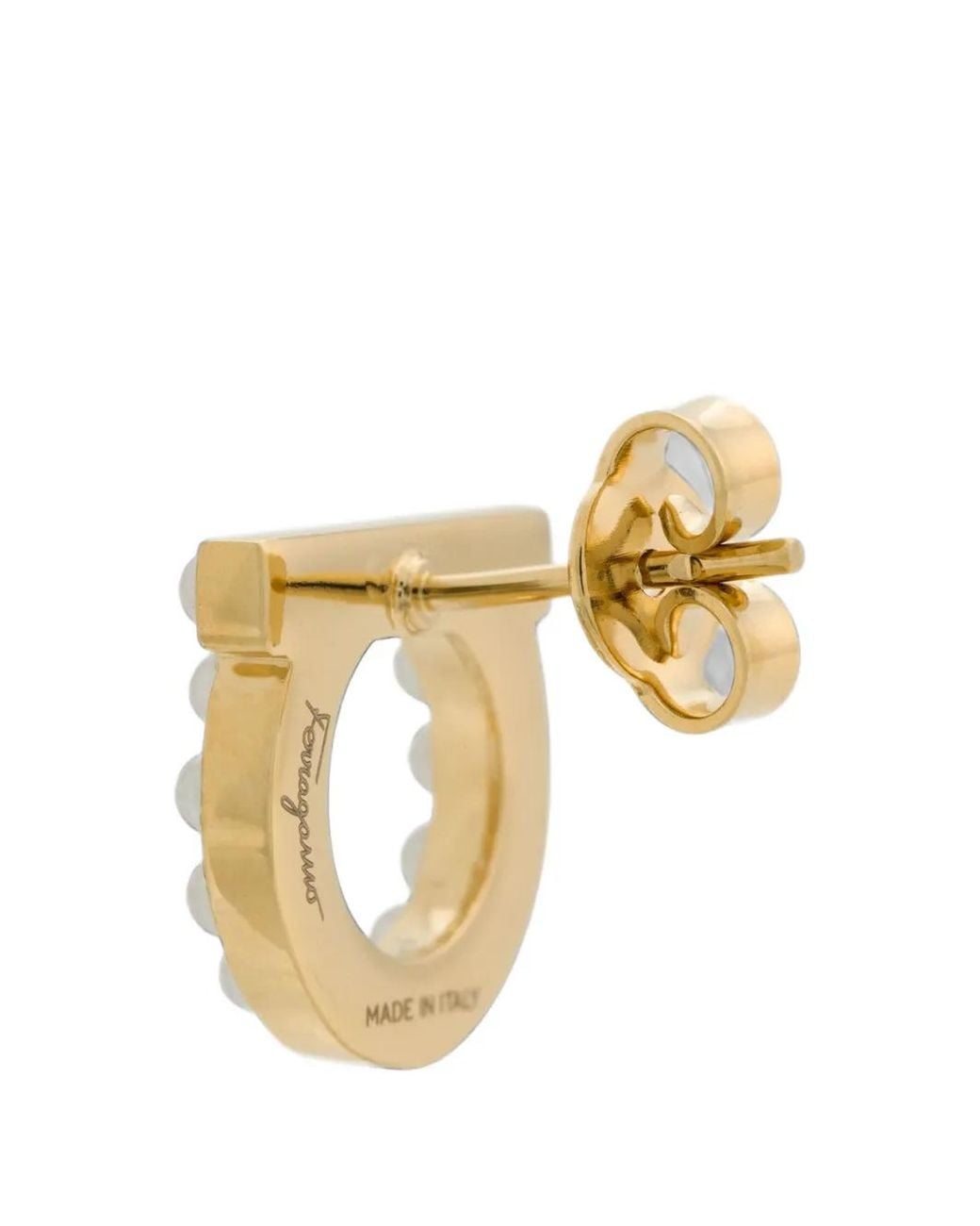 Ferragamo Metallic Gancini Earrings