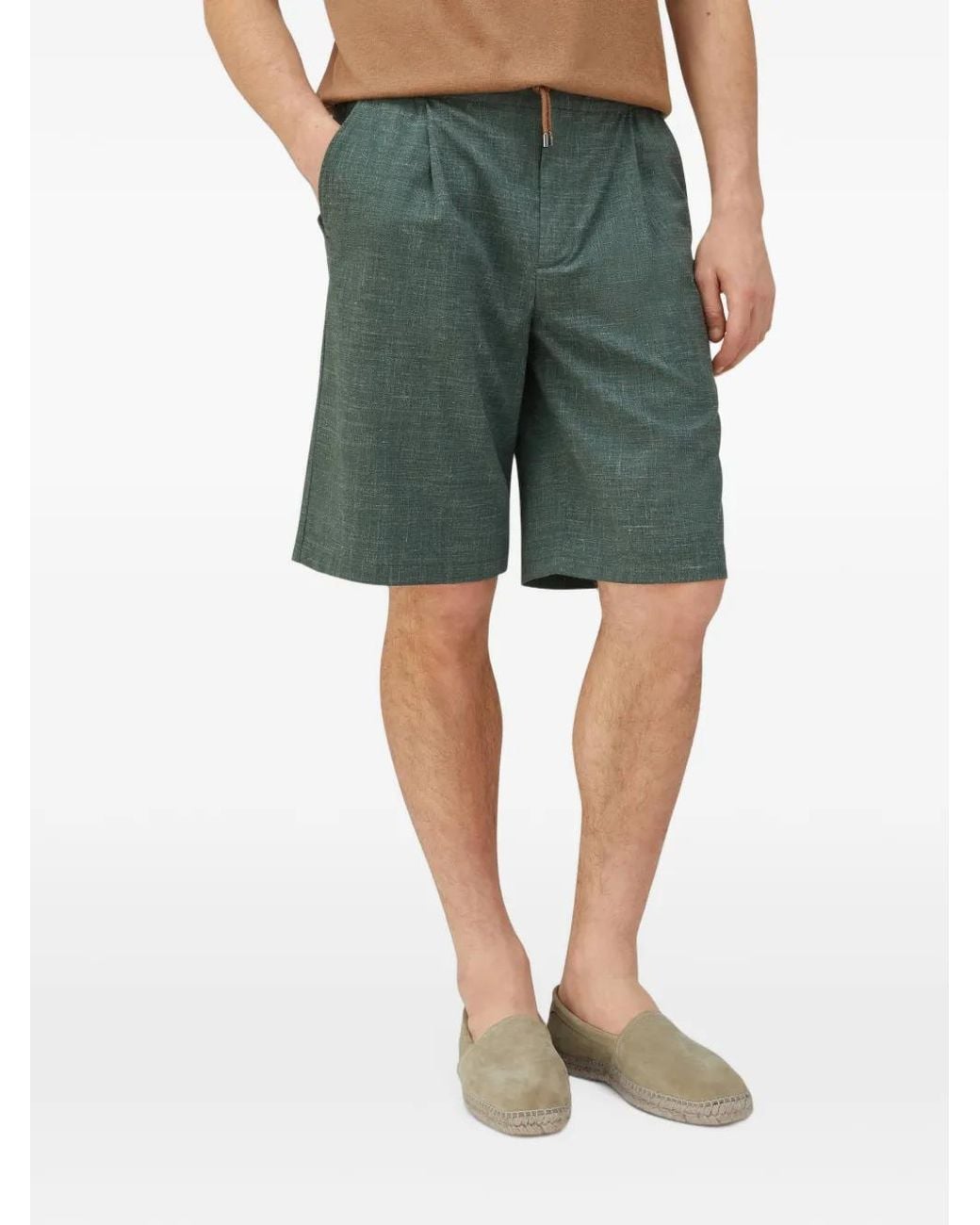 RETORI Green Drawstring Bermuda Shorts for men