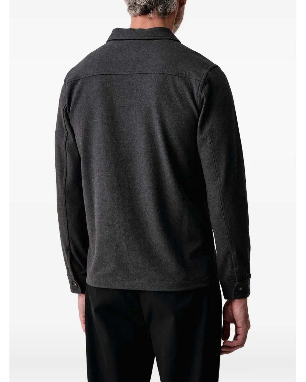 Lindbergh Patch-Pocket Button-Up Overshirt in Black for Men | Lyst