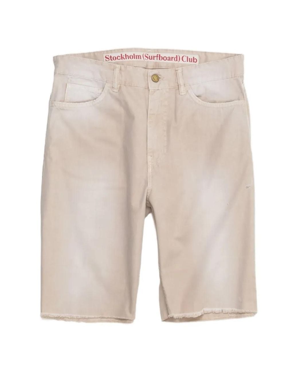 Stockholm Surfboard Club White Raw-Hem Shorts for men