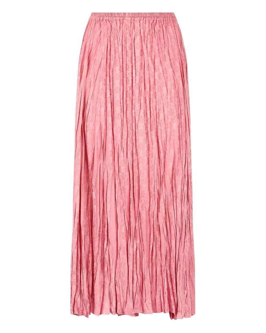 Roberto Cavalli Pink Pleated Midi Skirt