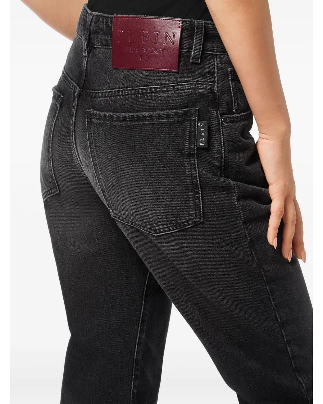 Philipp Plein Jeans Met Effect in het Black