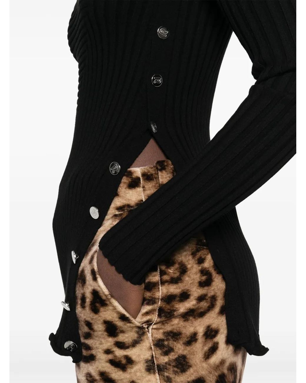 Rabanne Black Gerippter Pullover