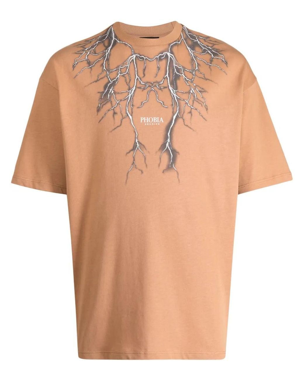 Phobia Natural Lightning-Print Cotton T-Shirt for men