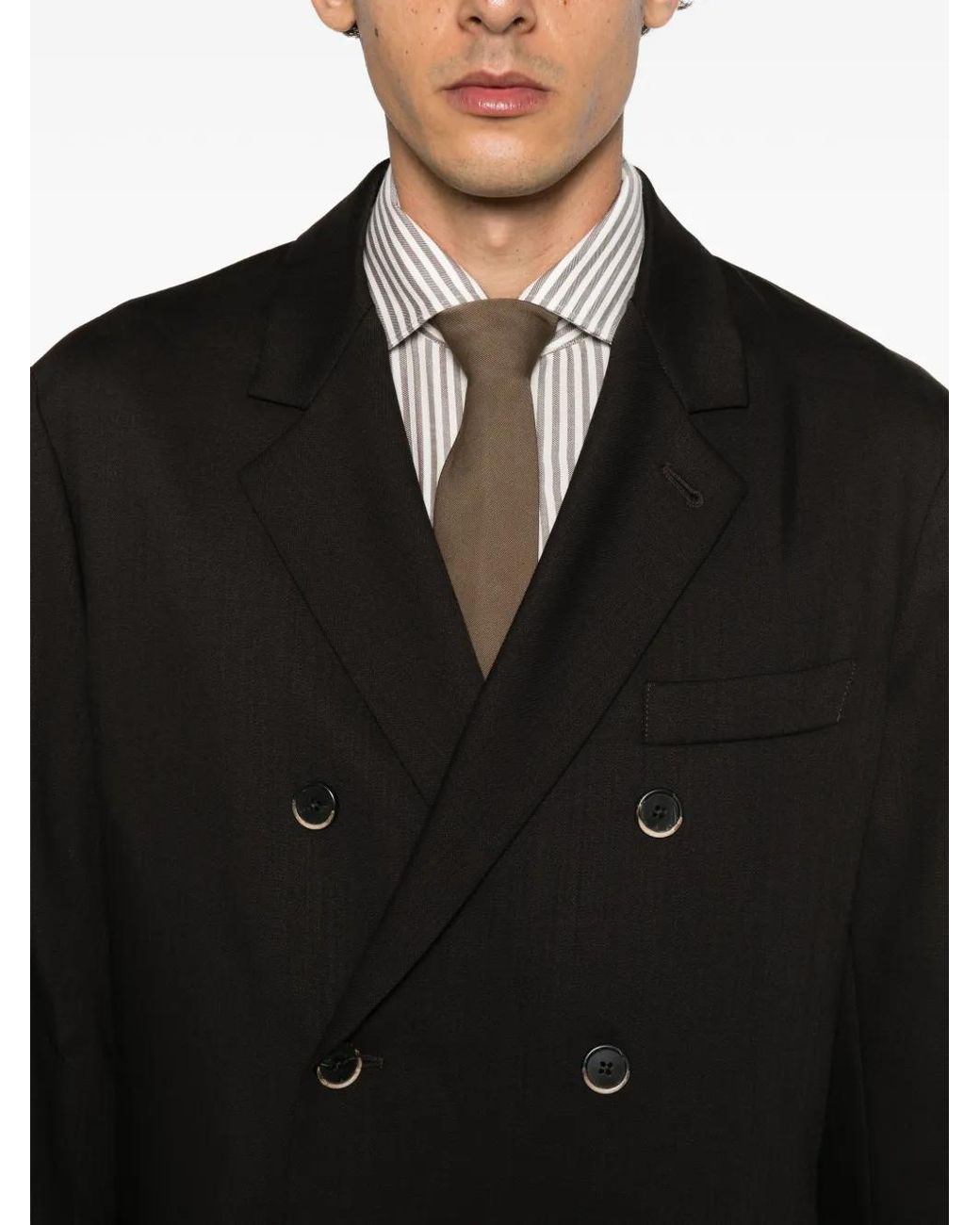 Barena Black Double-Breasted Blazer for men