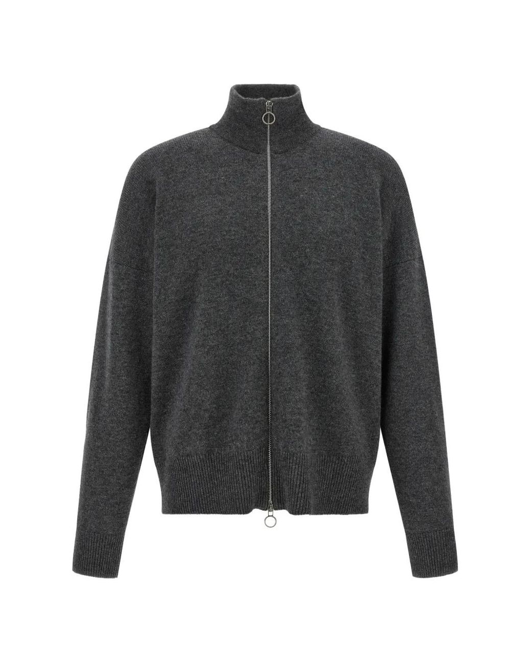 LARMERI STUDIO Gray Camionair Zip-Up Cardigan