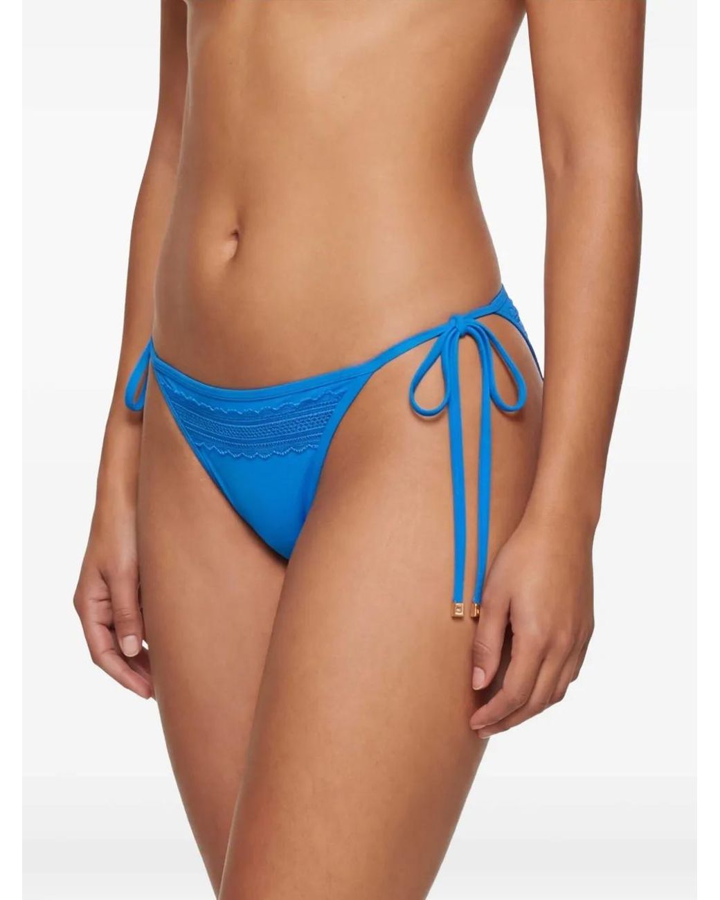 Kiki de Montparnasse Blue Bas De Bikini À Empiècements En Dentelle