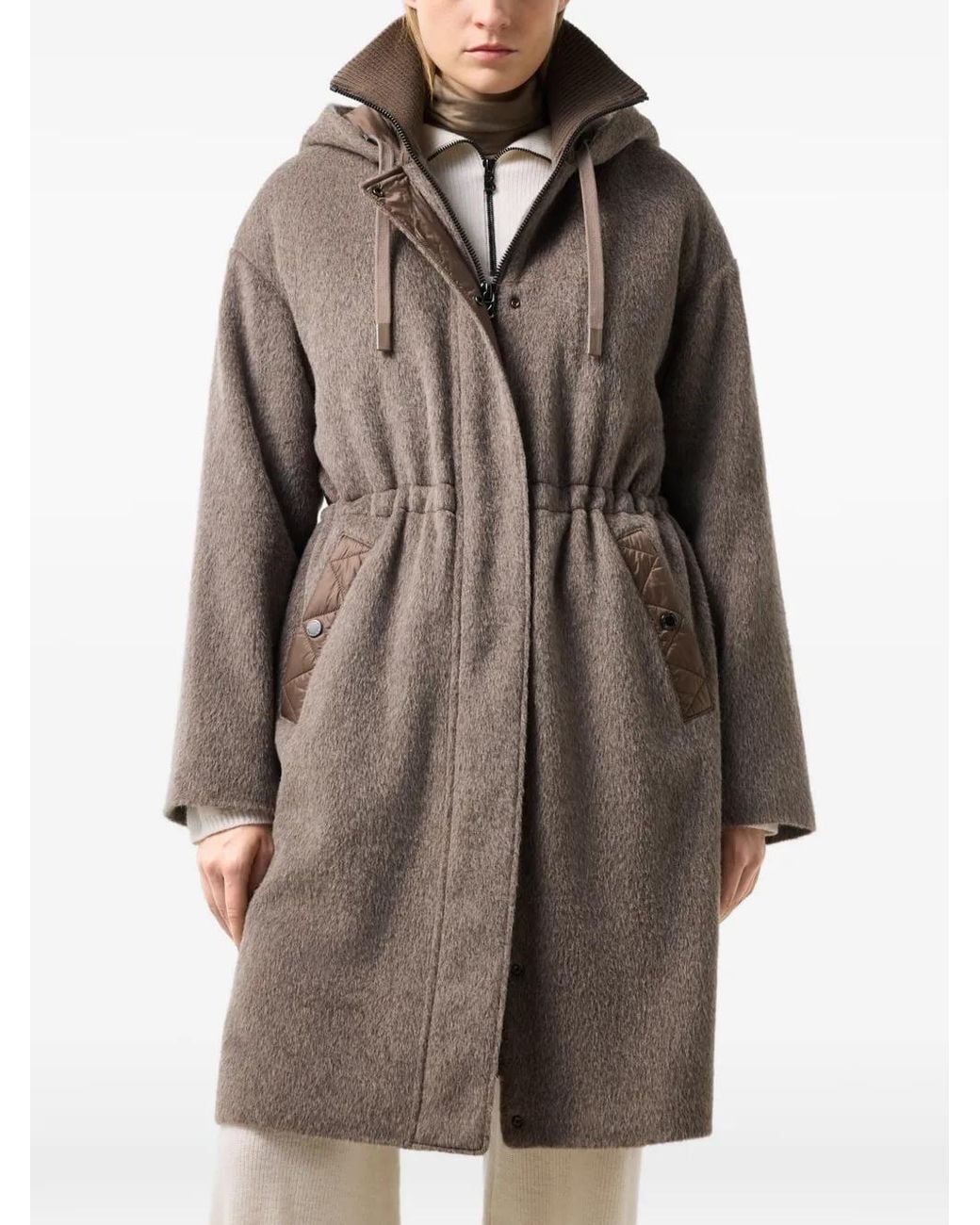 Bogner Brown Amory Hooded Drawstring Coat