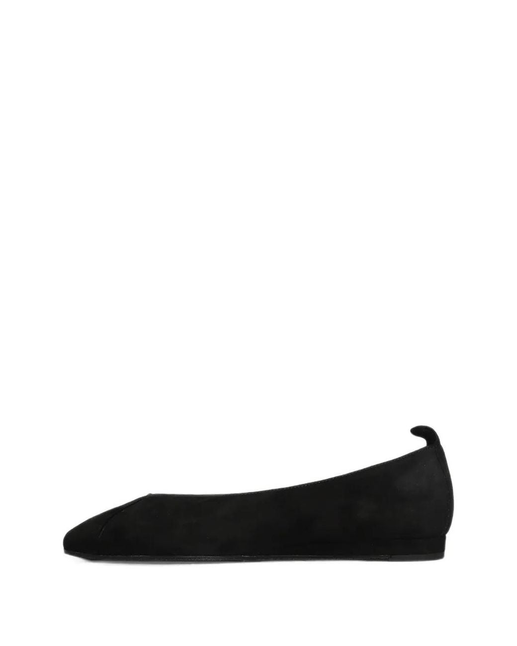 BIANCADI Black Square-Toe Ballet Flats