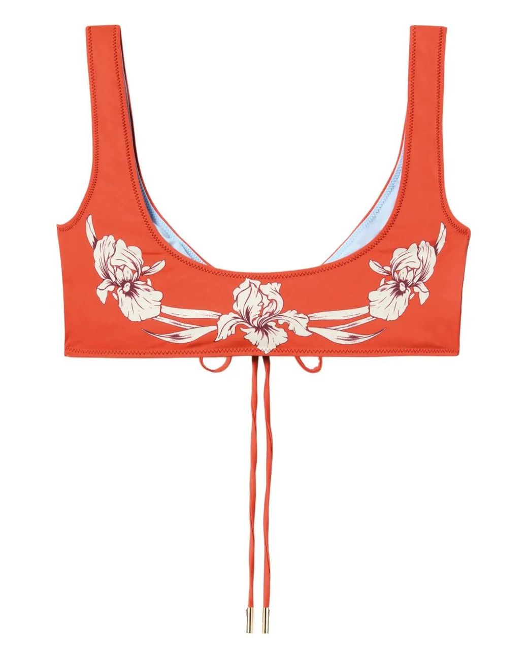 LaDoubleJ Red Haut De Bikini À Fleurs