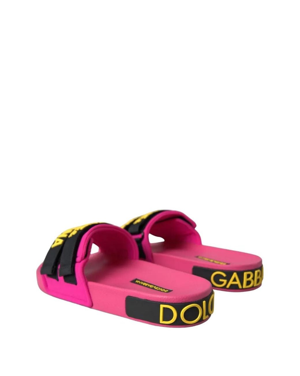 Dolce & Gabbana Pink Logo-Print Touch-Strap Sandals