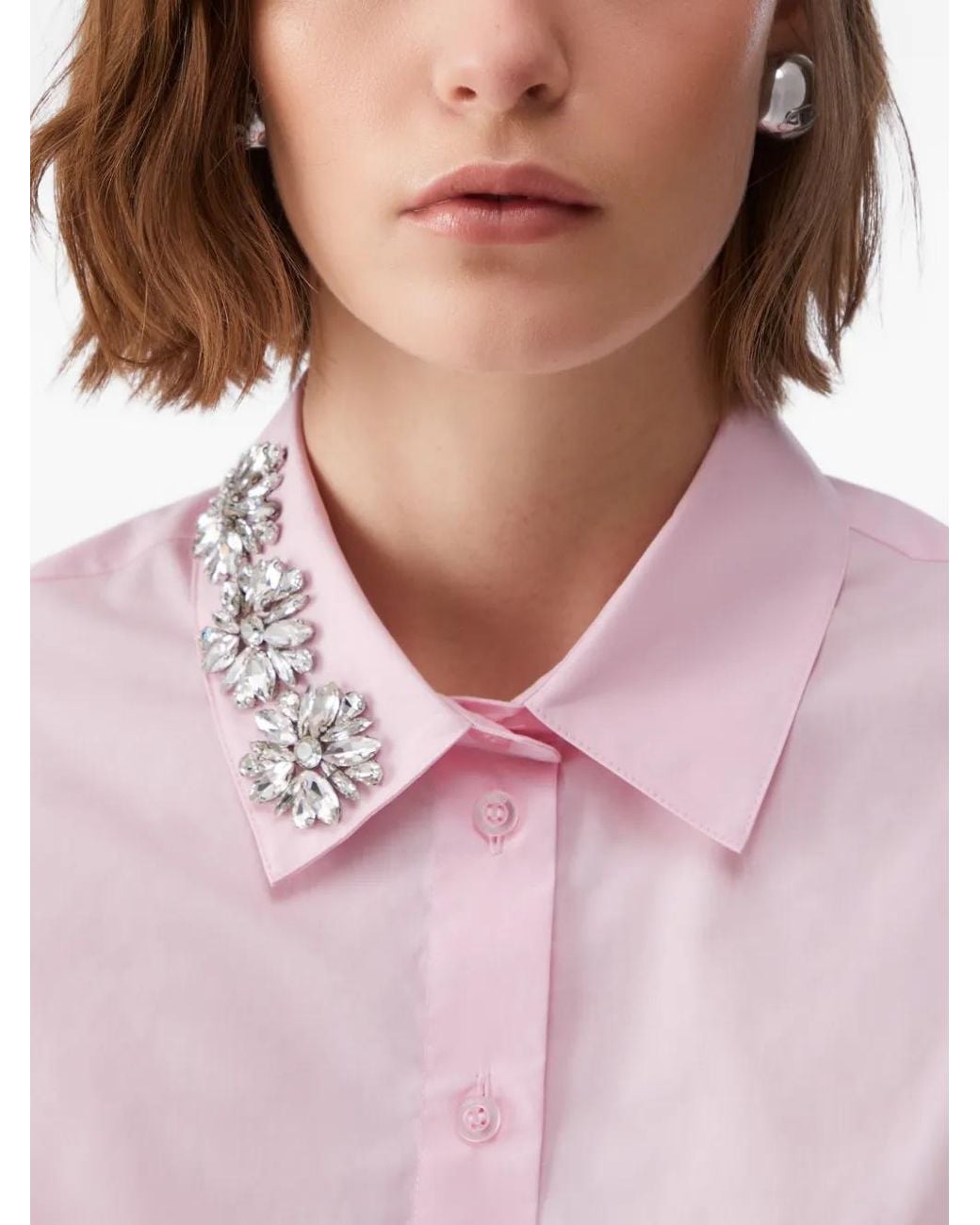 Liu Jo Pink Shirt With Bejewelled Embroidery