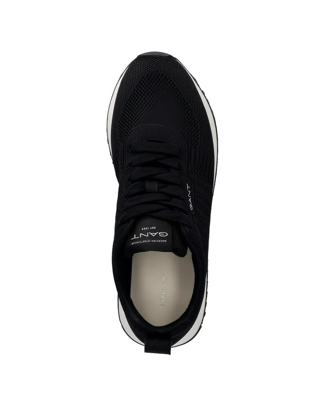 Gant Black Lace-Up Knit Sneakers