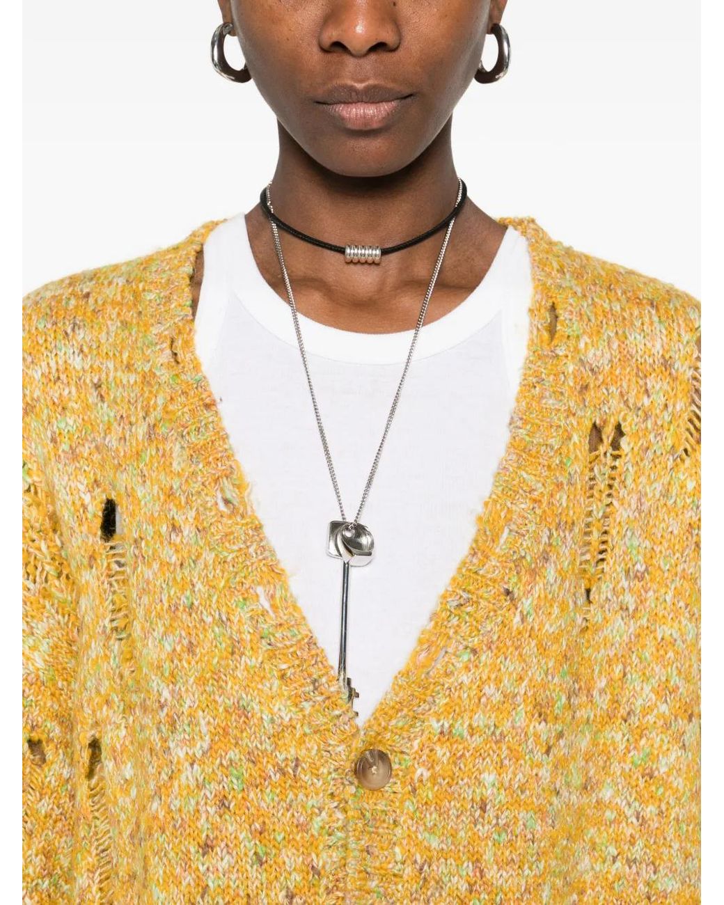 R13 Yellow Button Cardigan