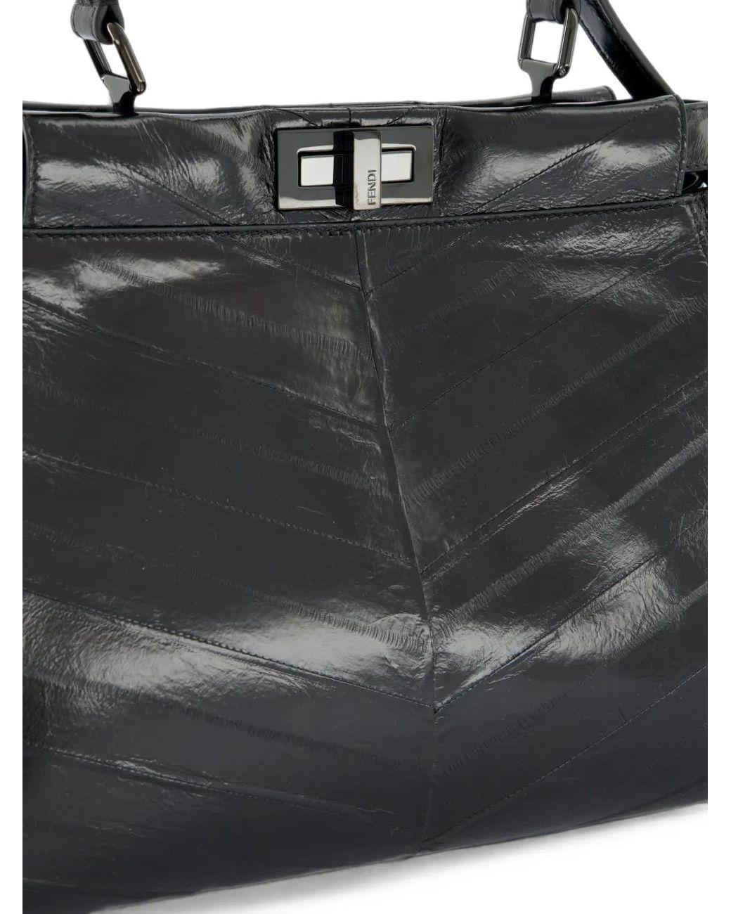 Fendi Black Medium Peekaboo Leather Shoulder Bag