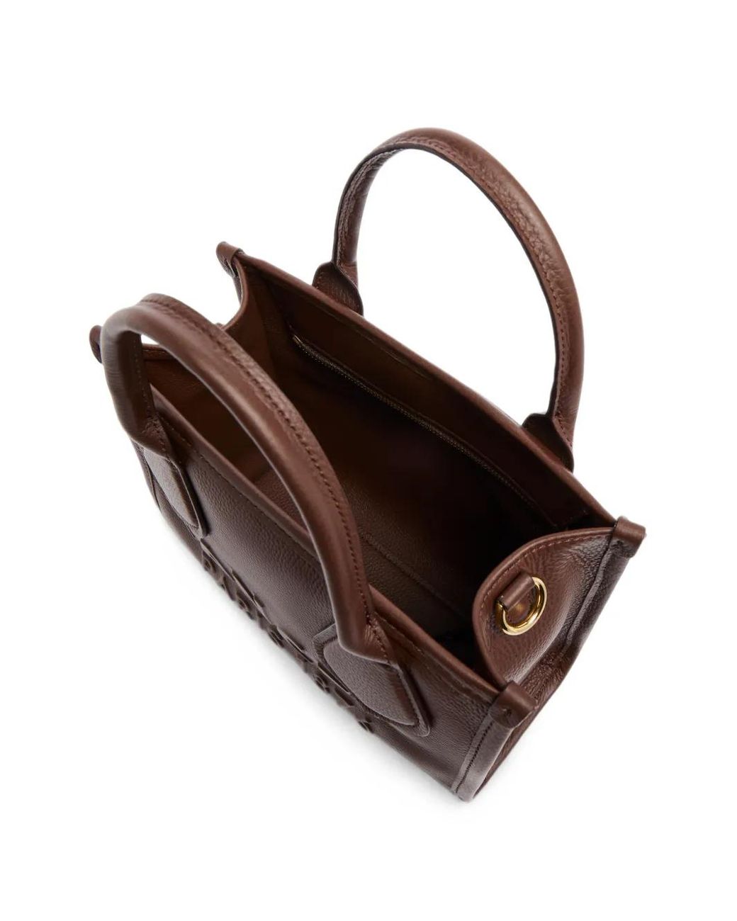 Lancel Brown Mini Sac À Main Jour En Cuir Grainé