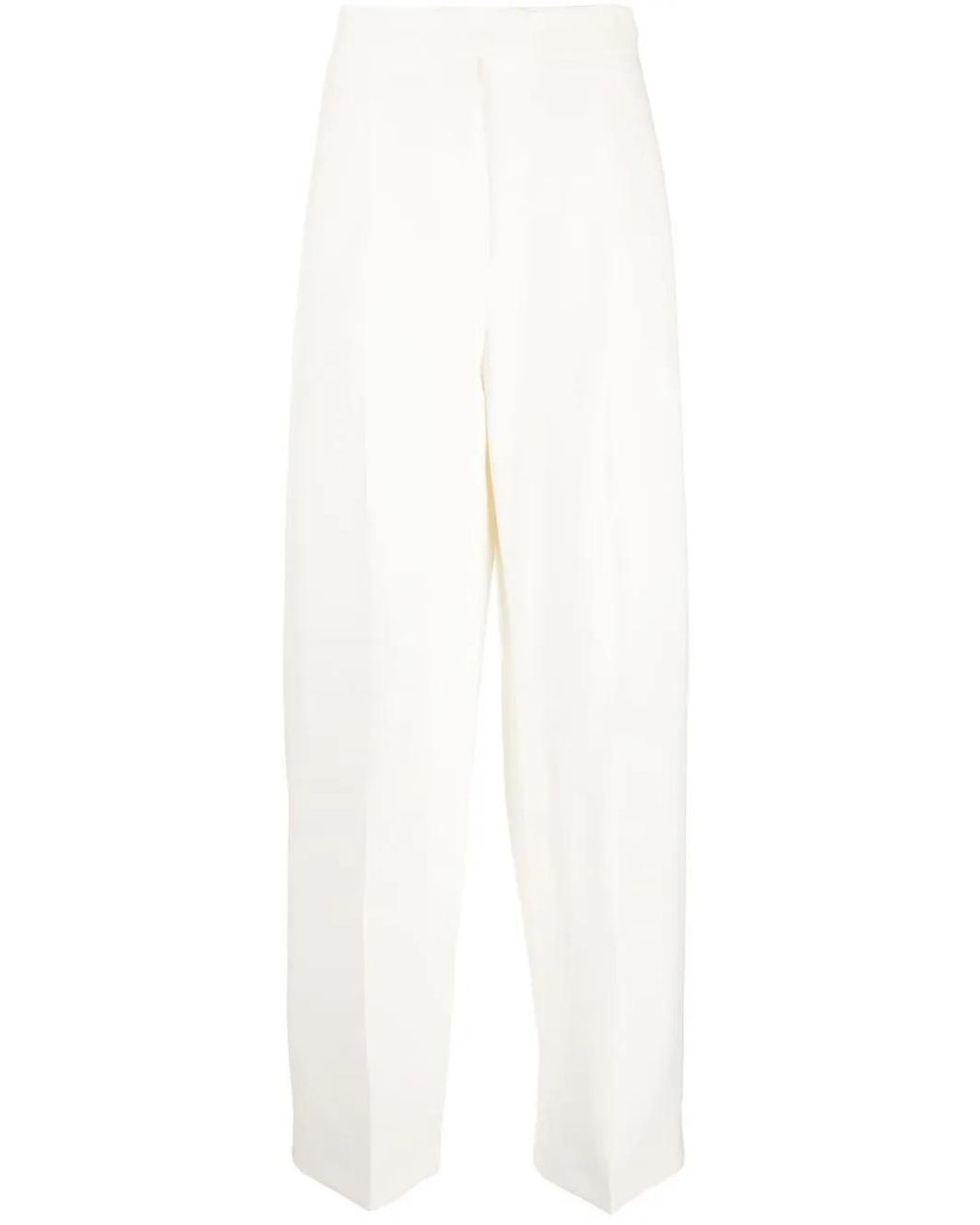 Fendi White Straight-Leg High-Waisted Trousers