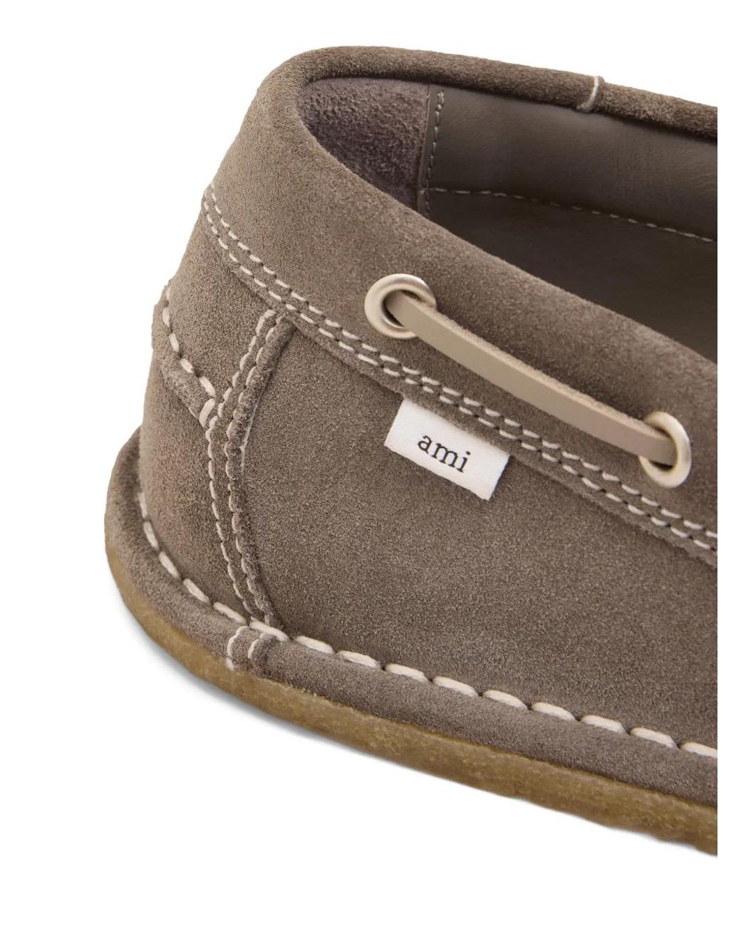 AMI Brown Suede Boat Shoes