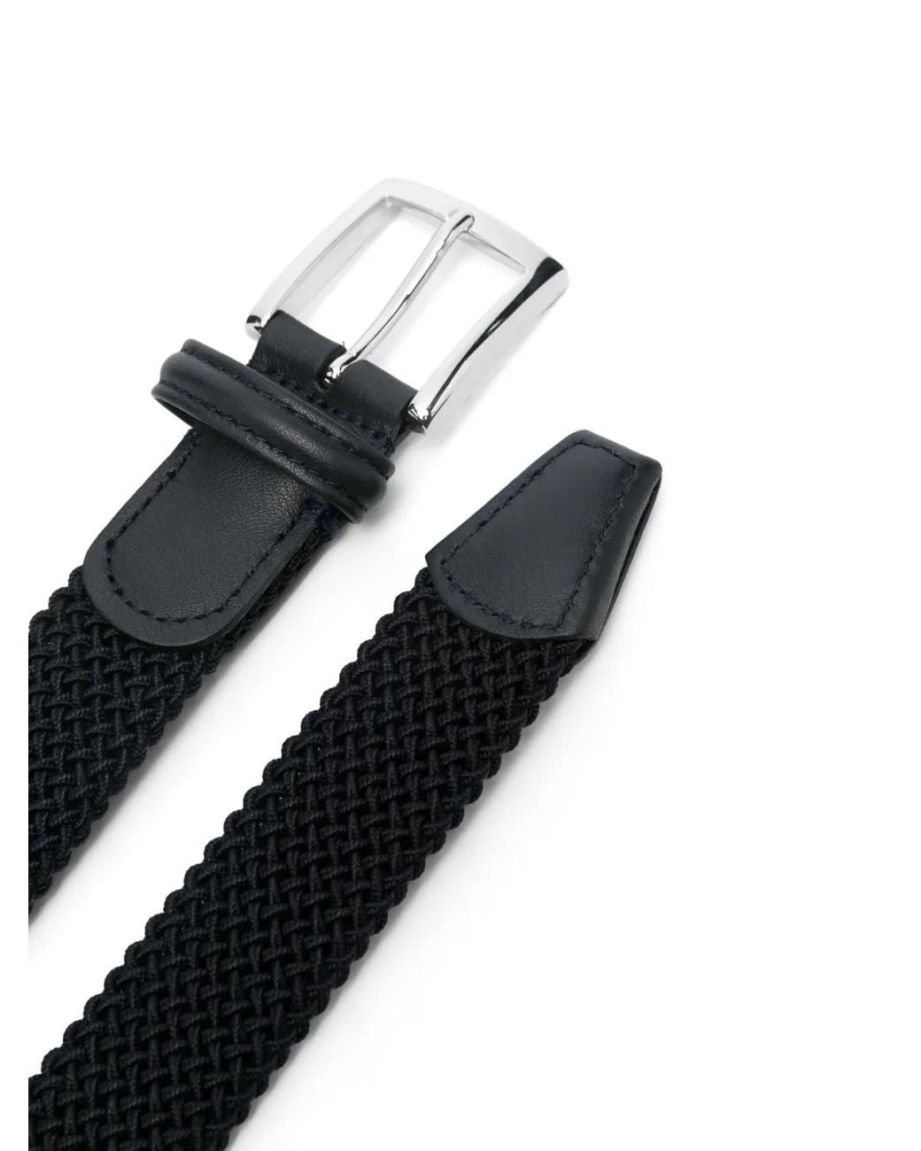 Kiton Black Woven Belt for men