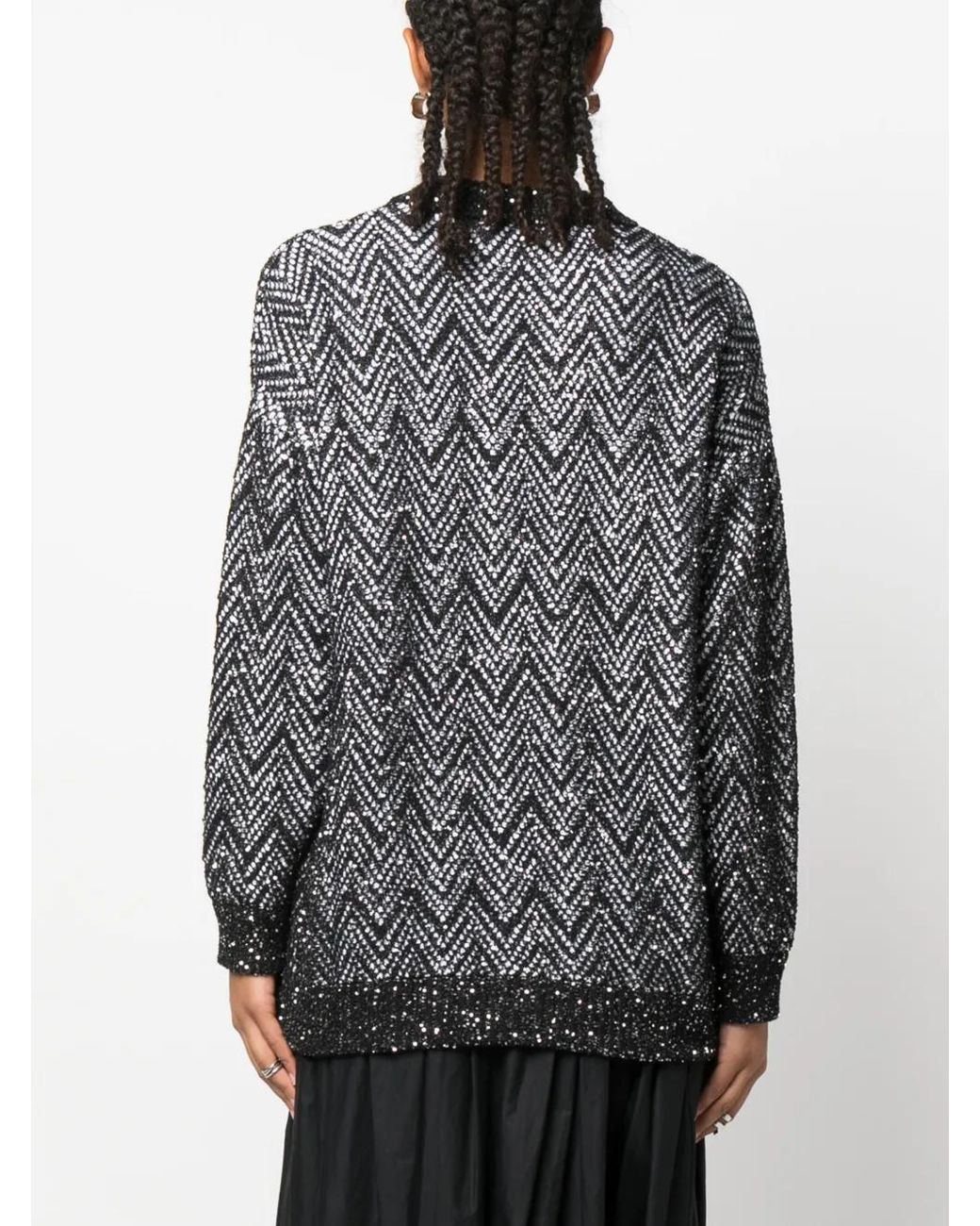 Missoni Black Sequin-Embellished V-Neck Cardigan