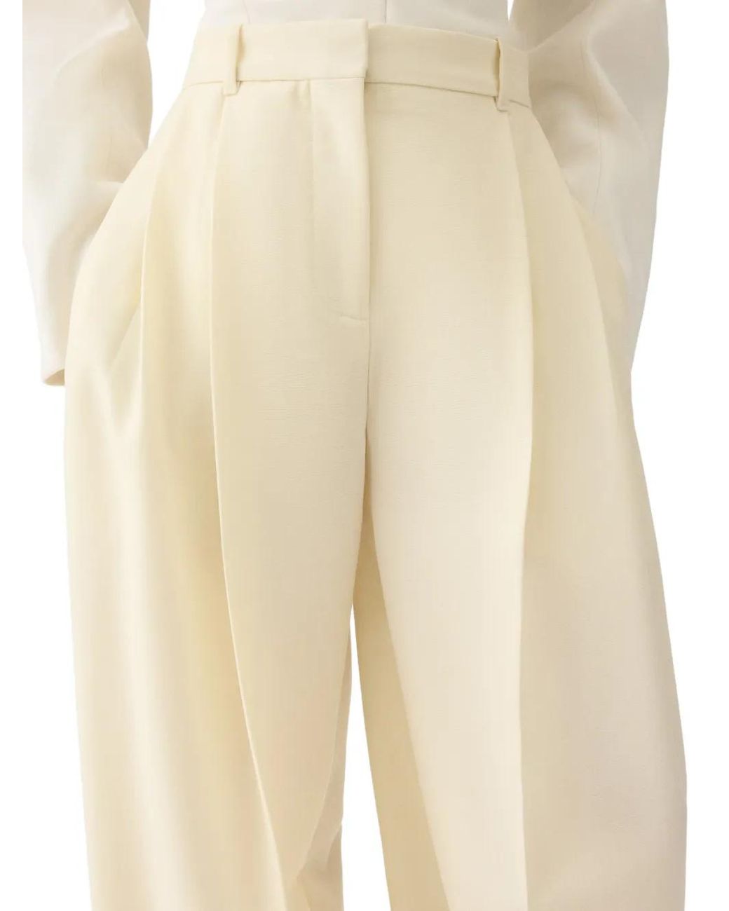 Jacquemus Palazzo Plooibroek in het White