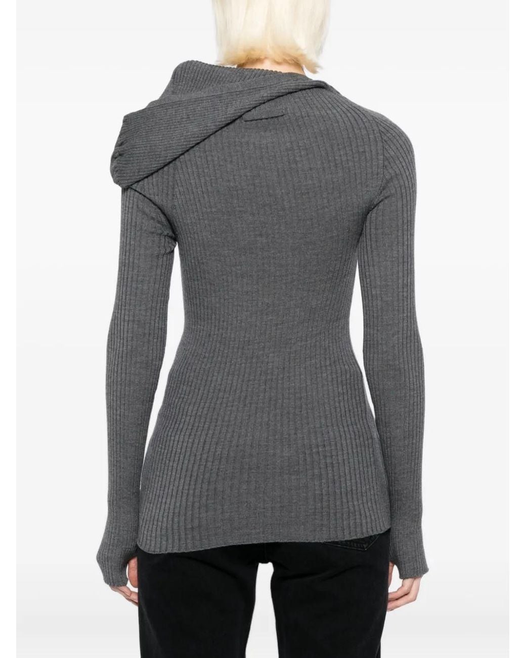 Jean Paul Gaultier Gray Halterneck Knit Top