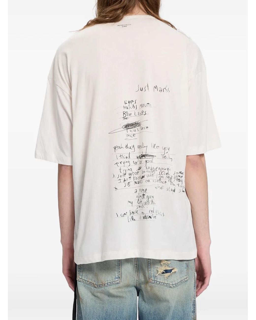 Ann Demeulemeester White Dieter High T-Shirt for men