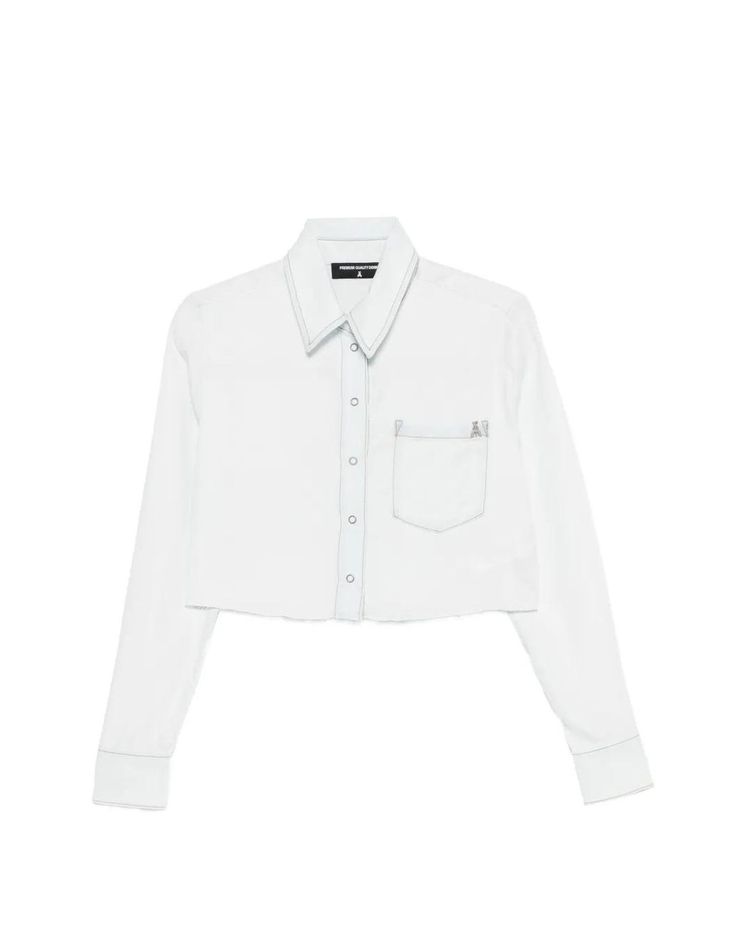 Patrizia Pepe White Buttoned Cropped Shirt