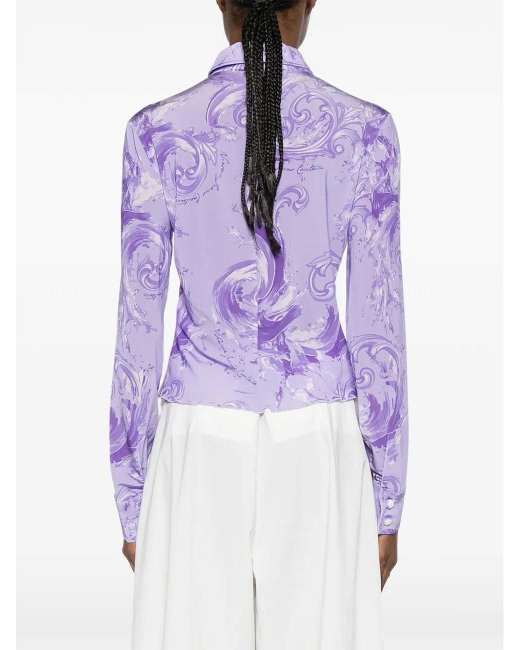 Versace Jeans Couture Purple Baroque-Print Shirt