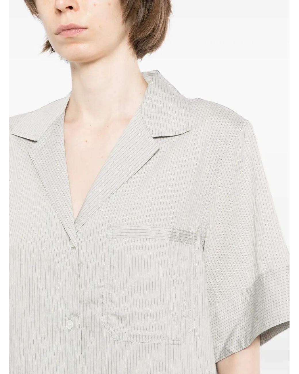 Maison Kitsuné White Striped Resort Shirt