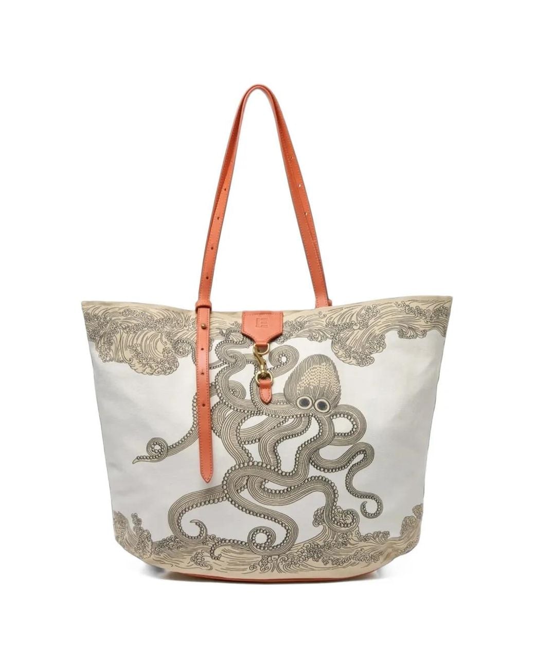 Inoui Edition White Poseidon Graphic-Print Tote Bag
