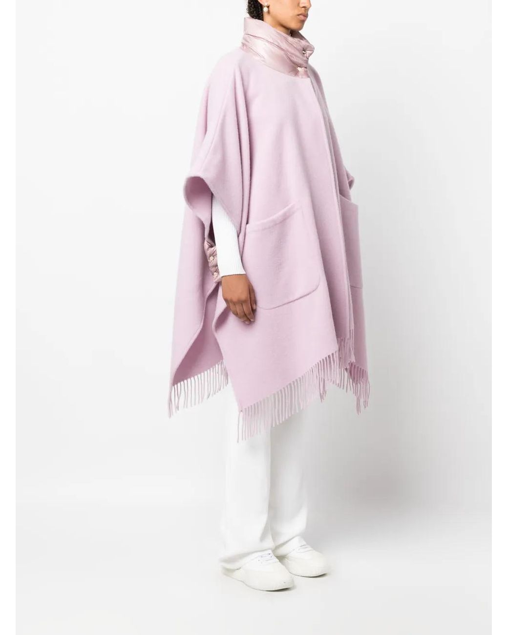 Herno Pink Panelled Wool Cape