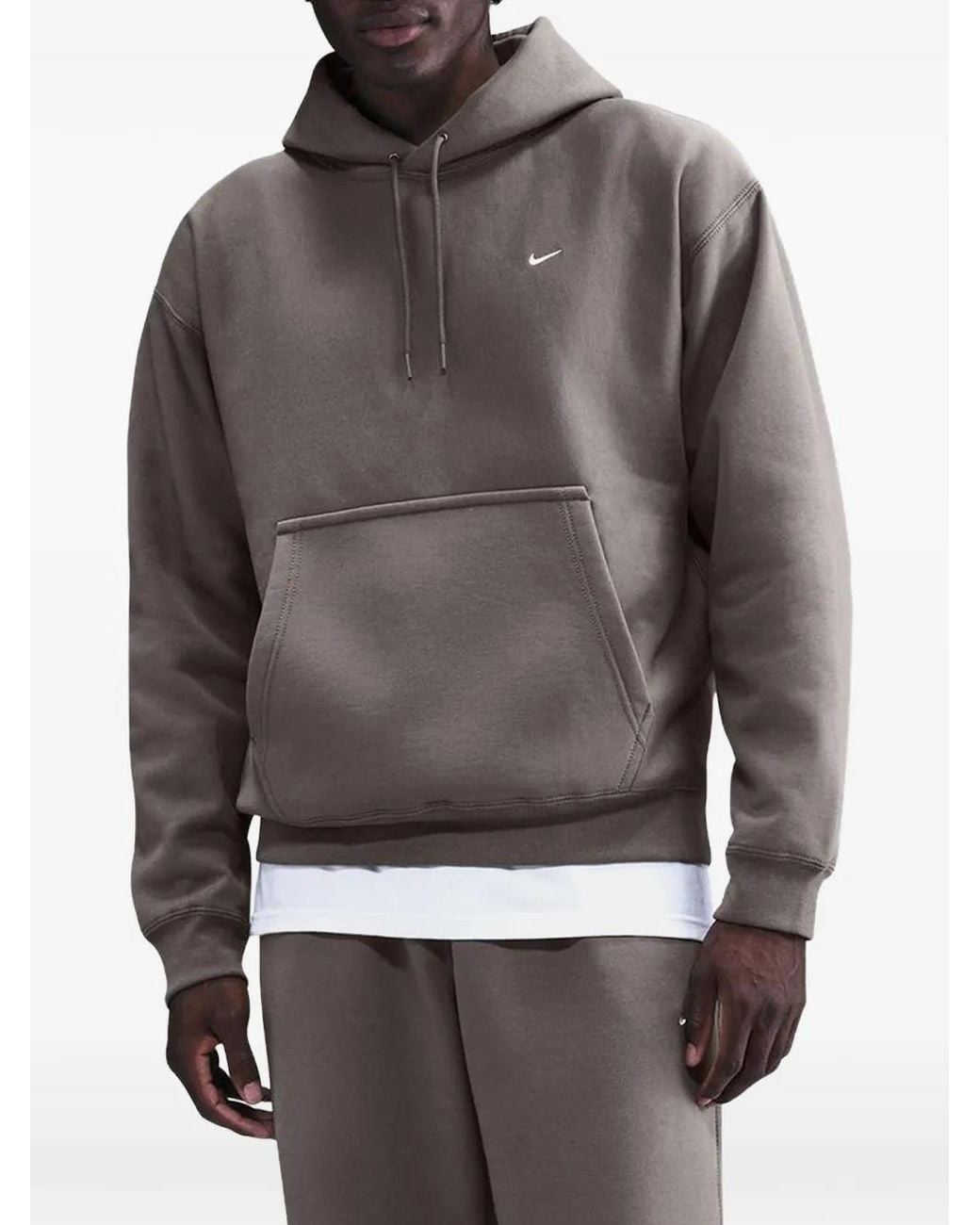 Nike Gray Solo Swoosh Hoodie for men