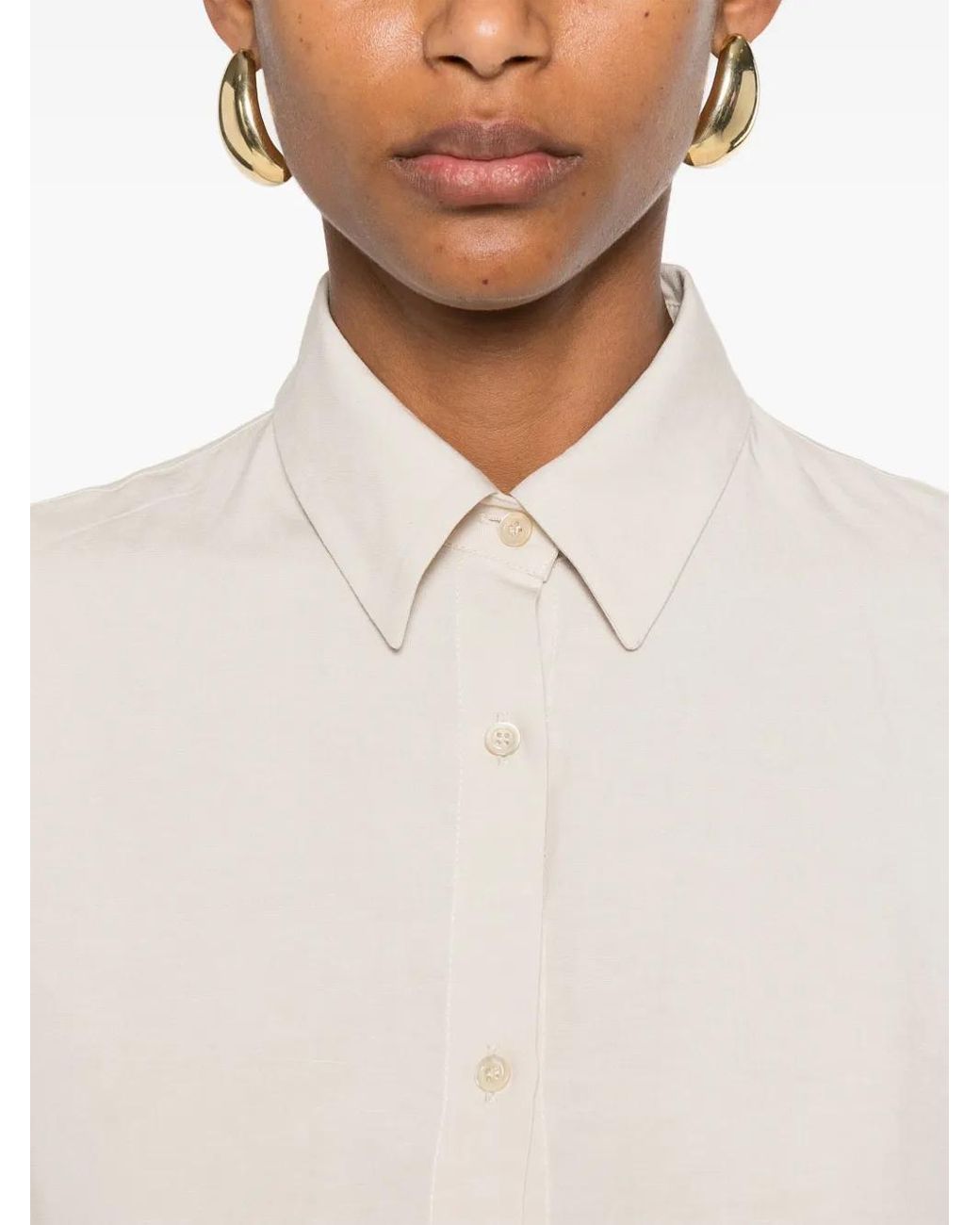 Blanca Vita White Linen Midi Dress