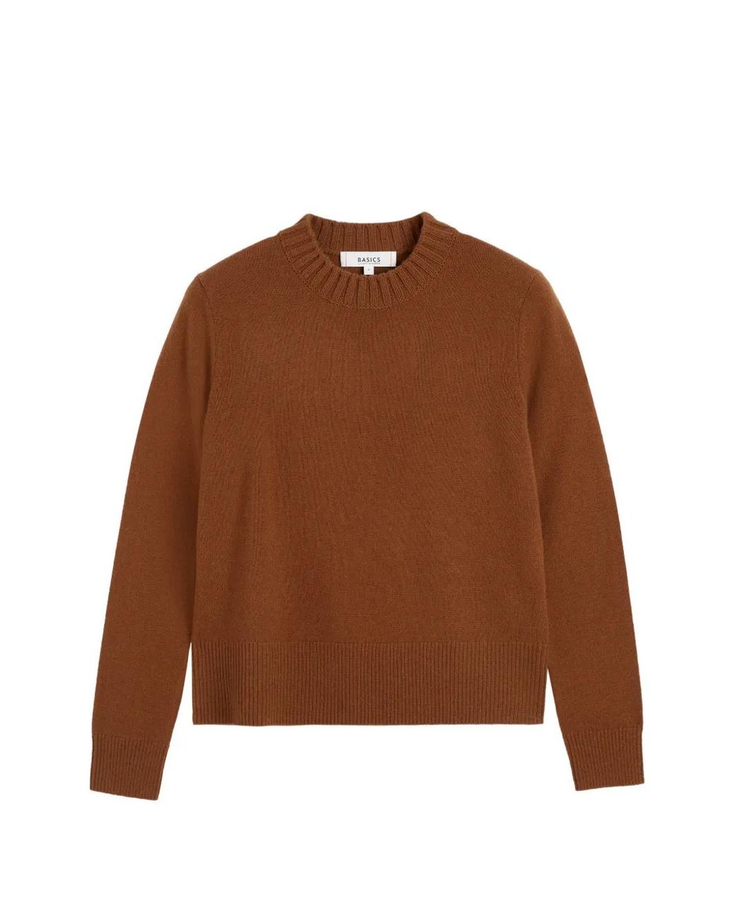 Chinti & Parker Brown Cropped Ribbed-Trim Sweater