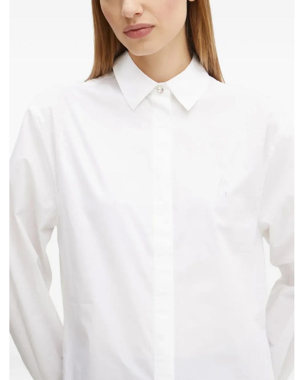 MARCIANO BY GUESS White Embellished-Button Shirt