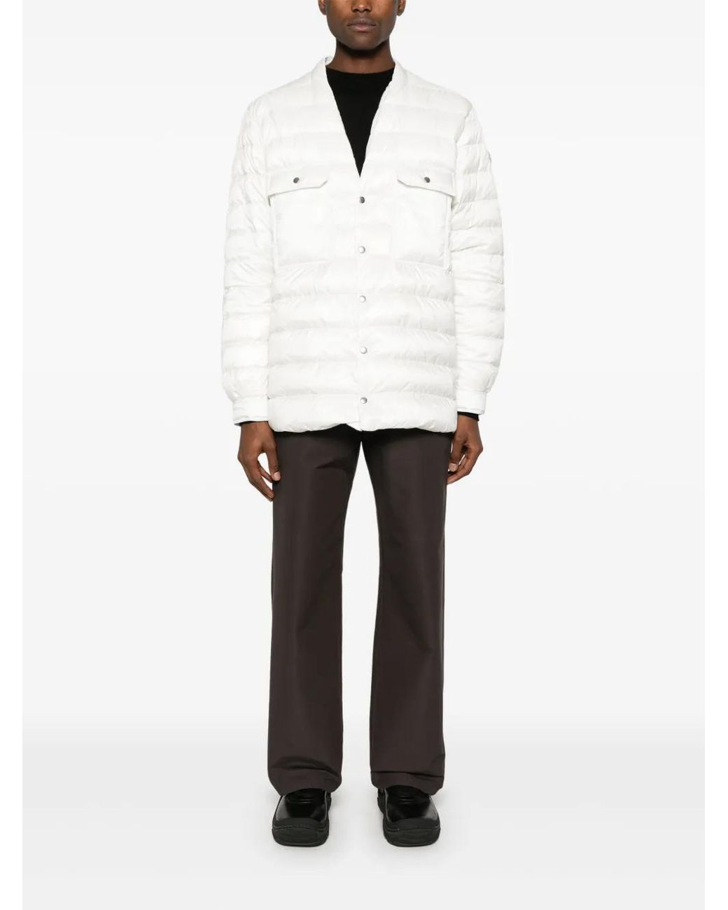 Moncler White Rick Owens 'Outershirt' Down Jacket