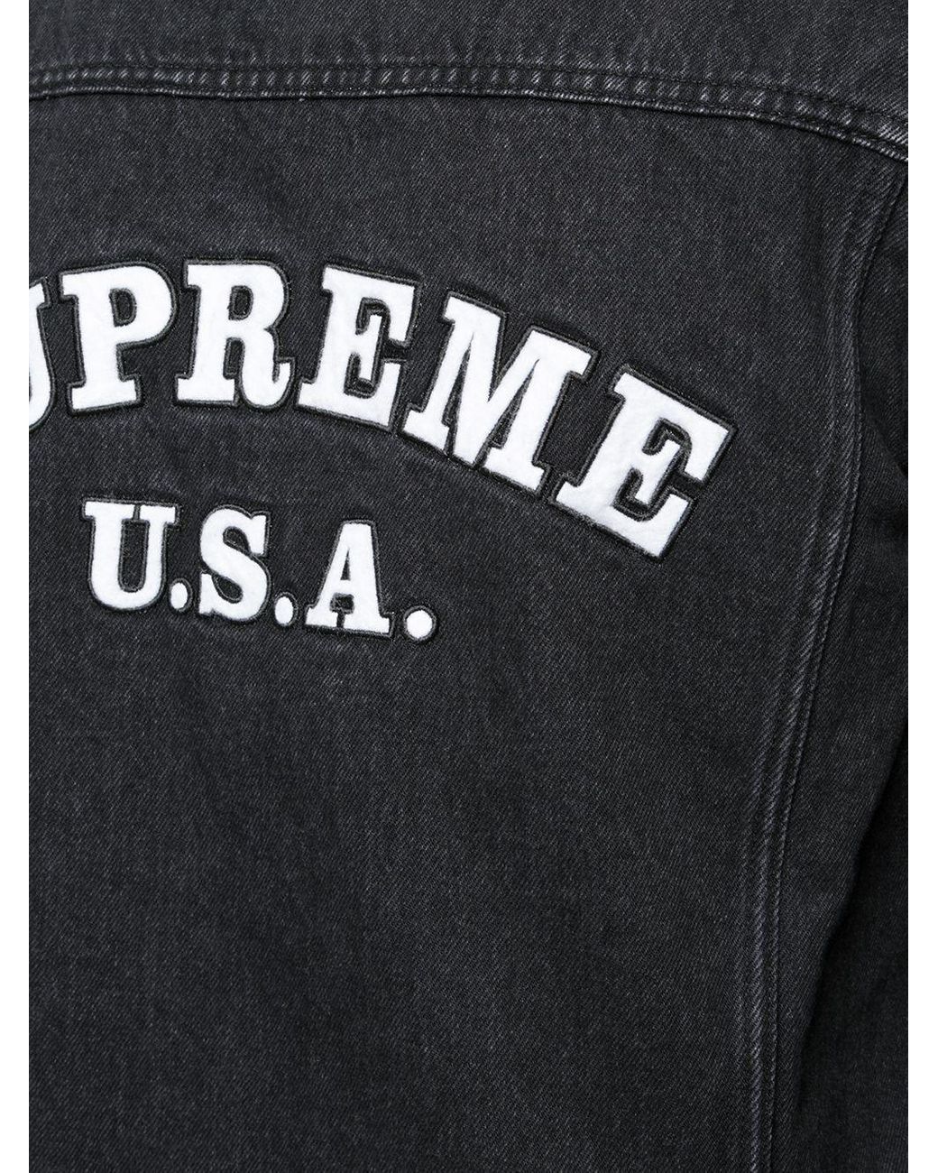 Supreme Denim Trucker Jacket in Black for Men | Lyst Supreme Denim Trucker Jacket in Black for Men | Lyst