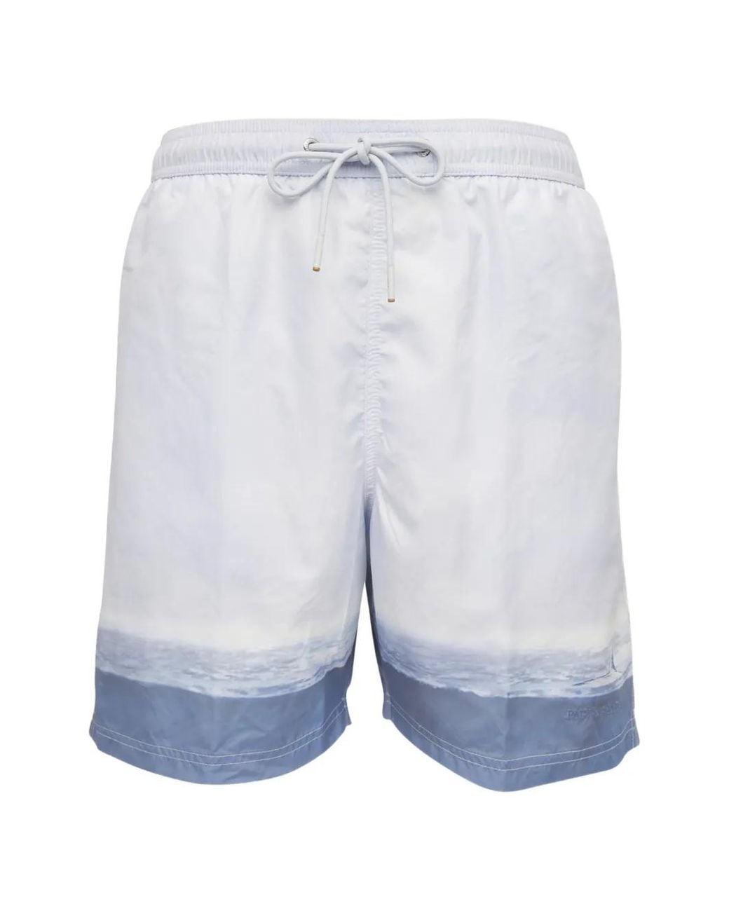Paul & Shark Blue Drawstring Ocean-Print Swim Shorts for men