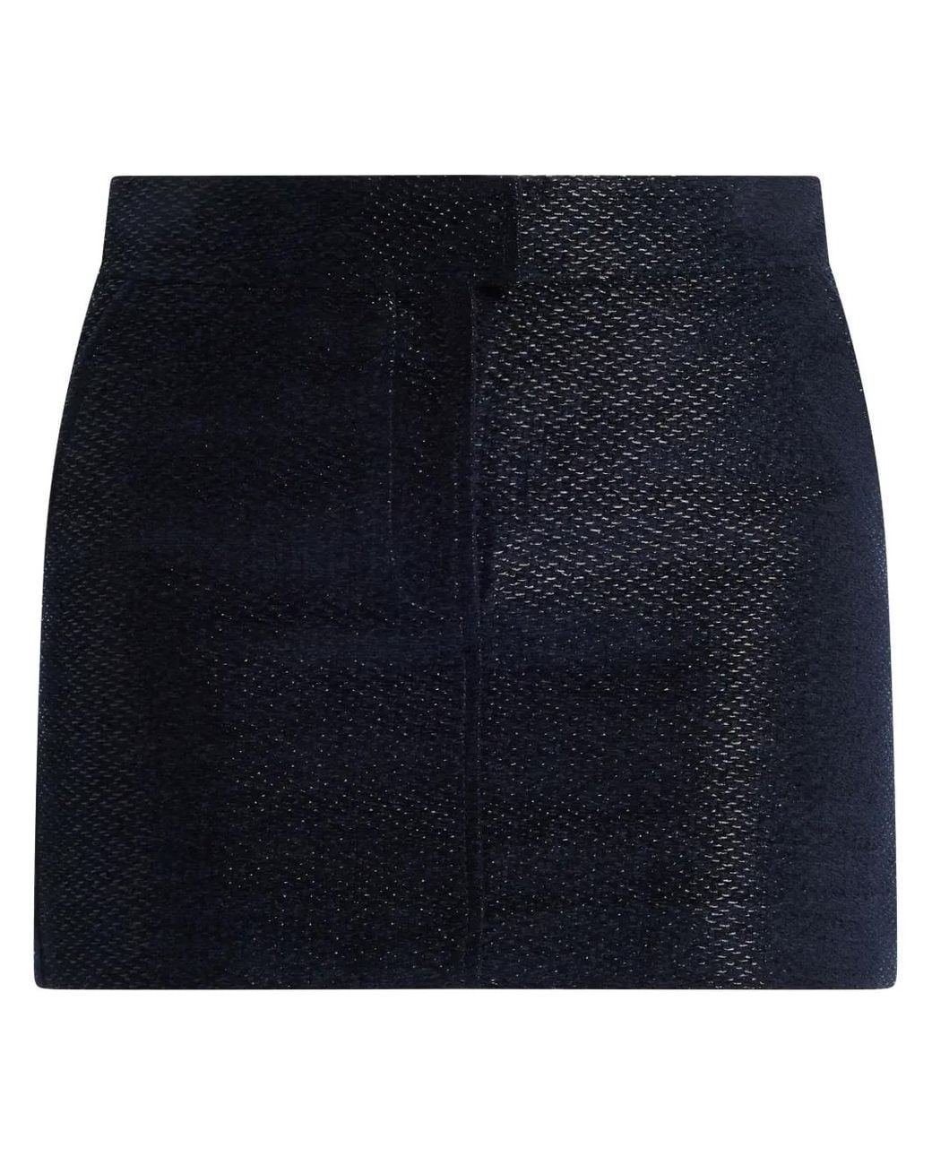 Tom Ford Blue Woven-Design Mini Skirt