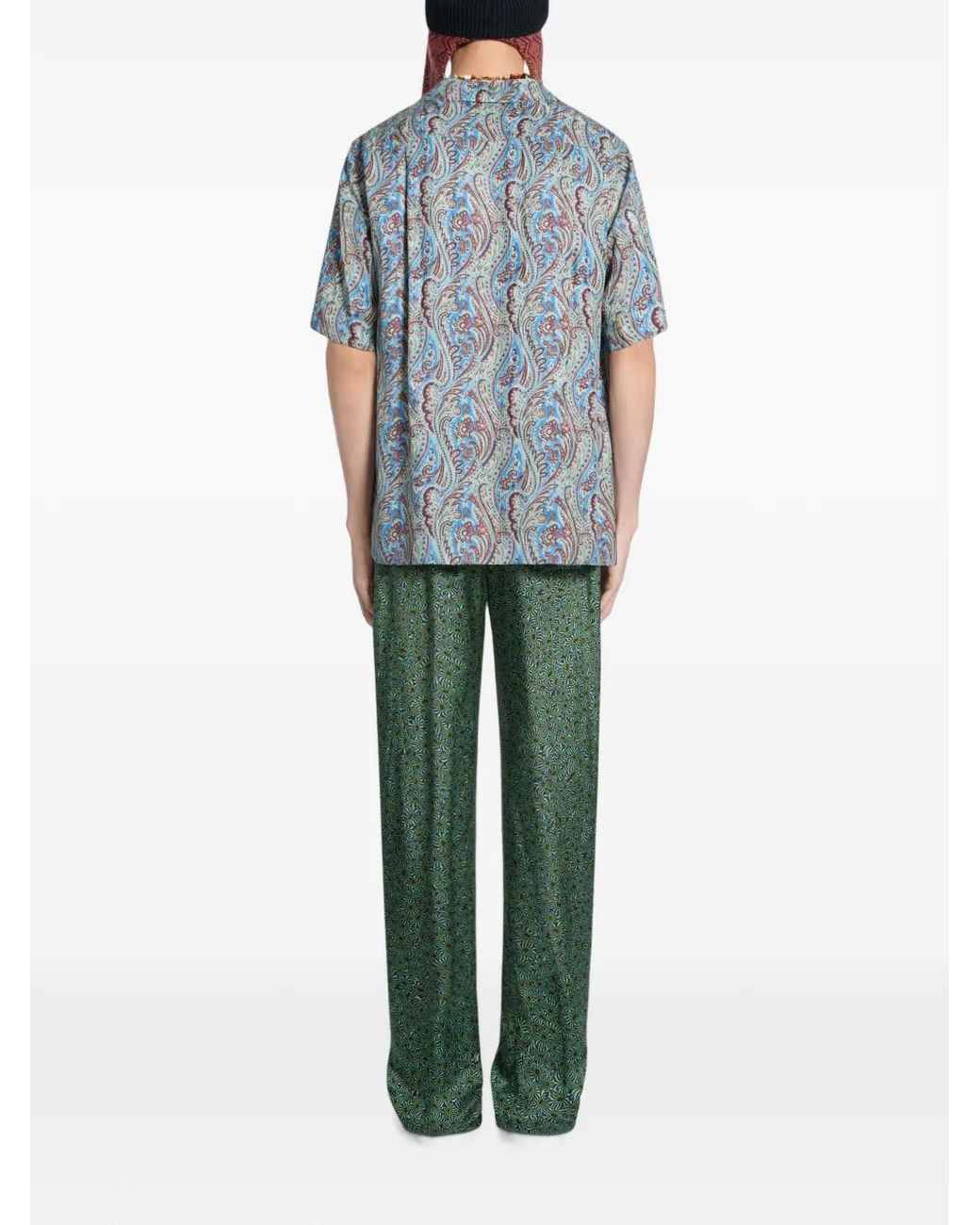 Dries Van Noten Blue Boxy Jacquard Shirt for men