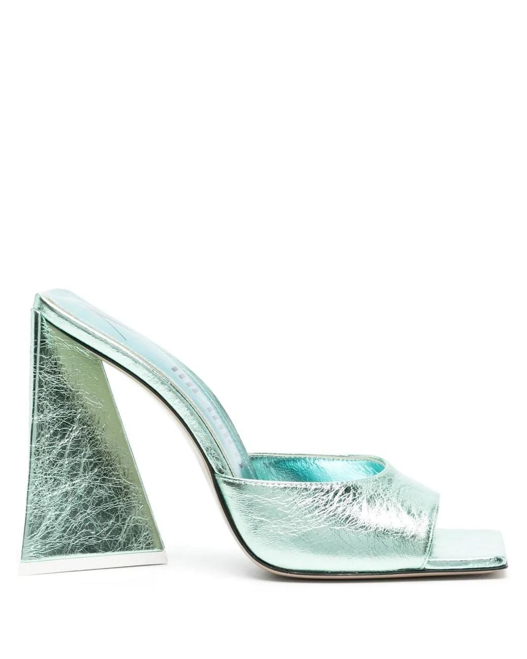 The Attico Green Blue Devon 115 Metallic Mules
