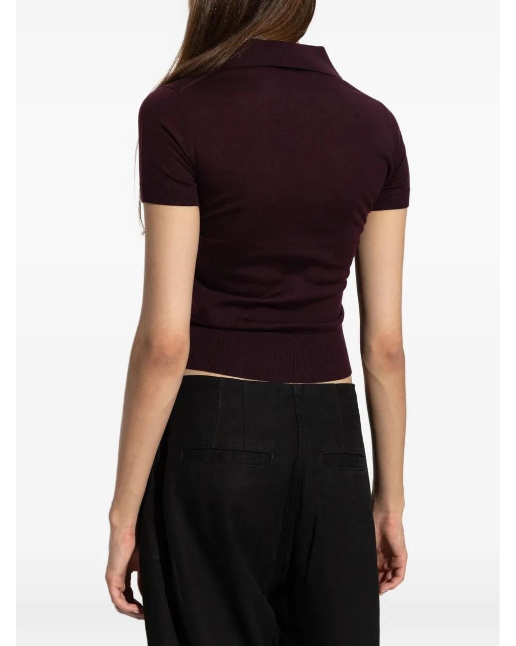DSquared² Purple Short-Sleeve Wool Polo Shirt