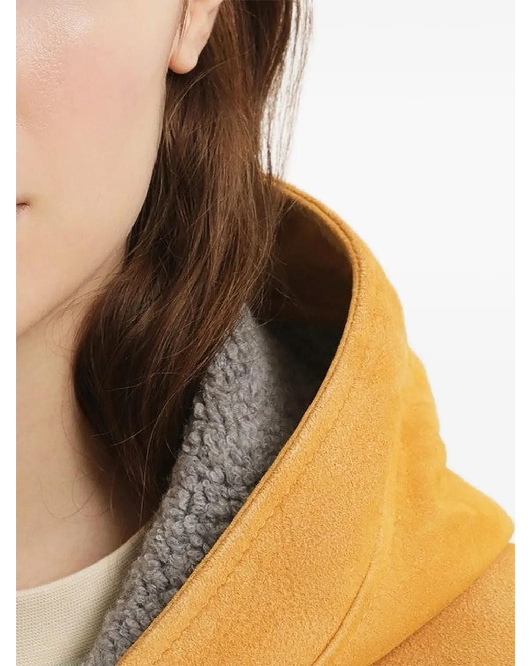 1989 STUDIO Yellow Hooded Leather Jacket