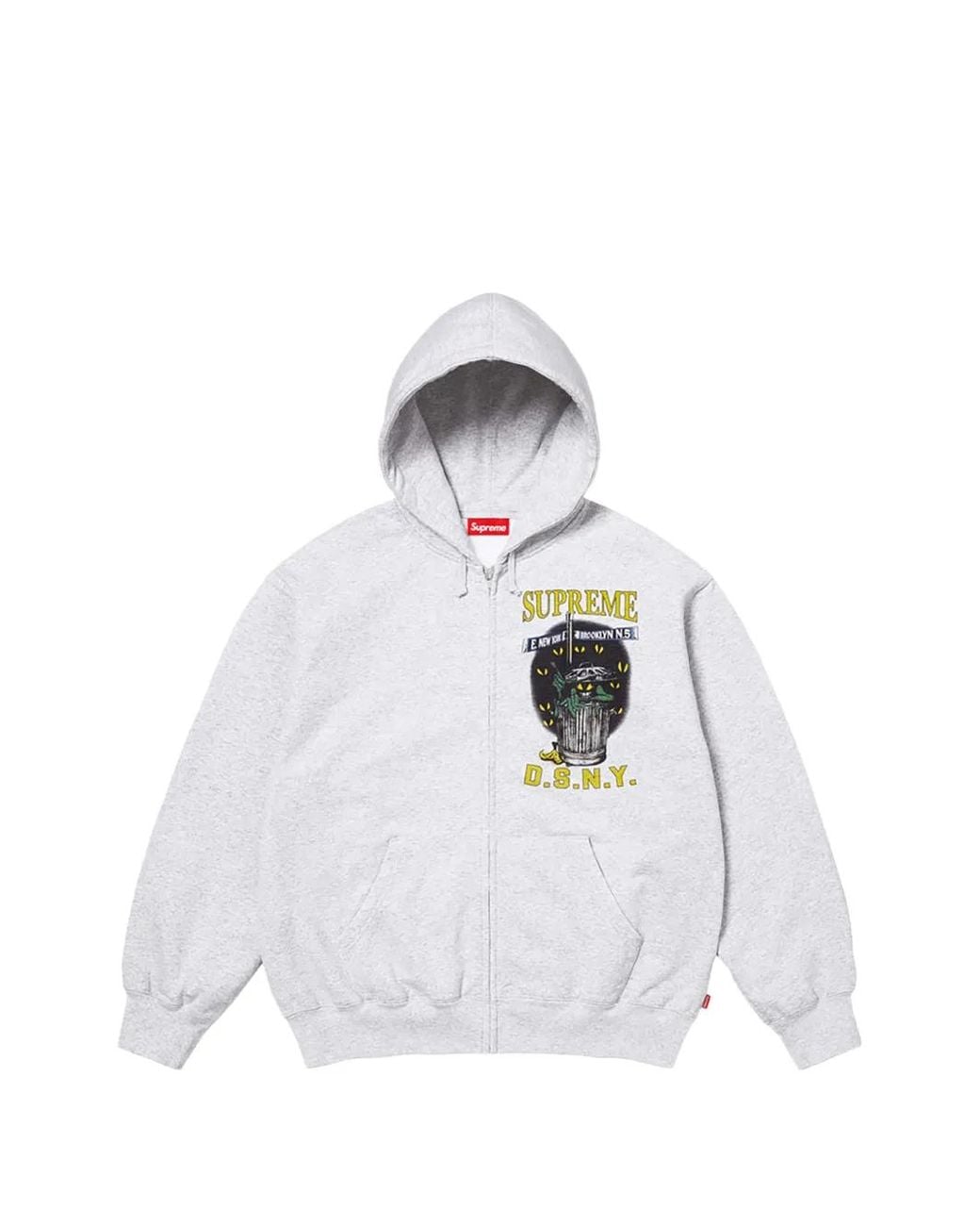 Supreme White Graphic-Print Zip-Up Hoodie for men